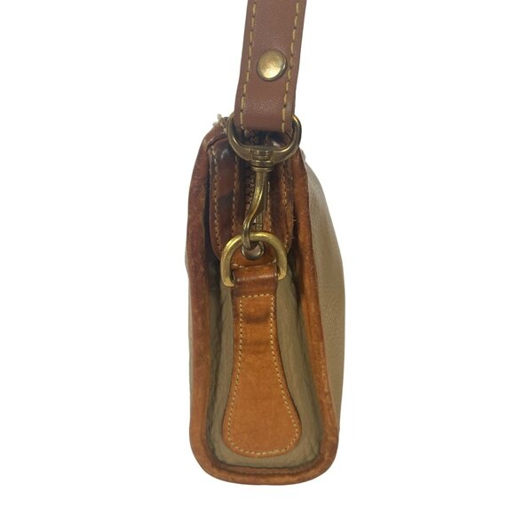 Vintage Dooney & Bourke All Weather Leather Taupe Tan Brown Crossbody Shoulder - Picture 5 of 10